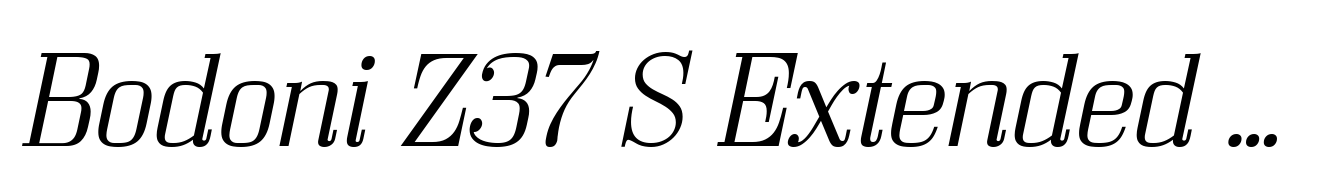 Bodoni Z37 S Extended Light Italic